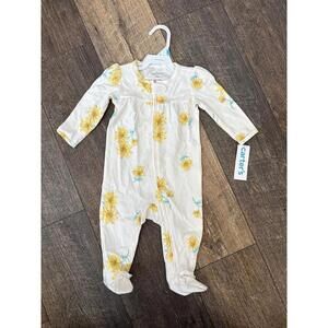 New 6 months Carter's Baby girls Sleep & Play Footed Sleeper Yellow Floral Print